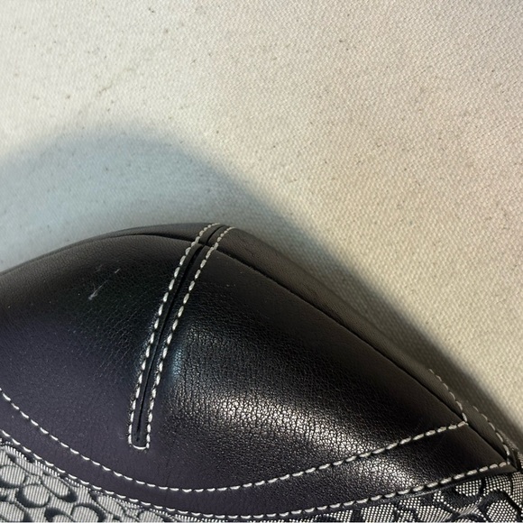 Coach 6376 Signature Mini C Canvas Black Flap Buckle Shoulder Bag Purse - Picture 4 of 12